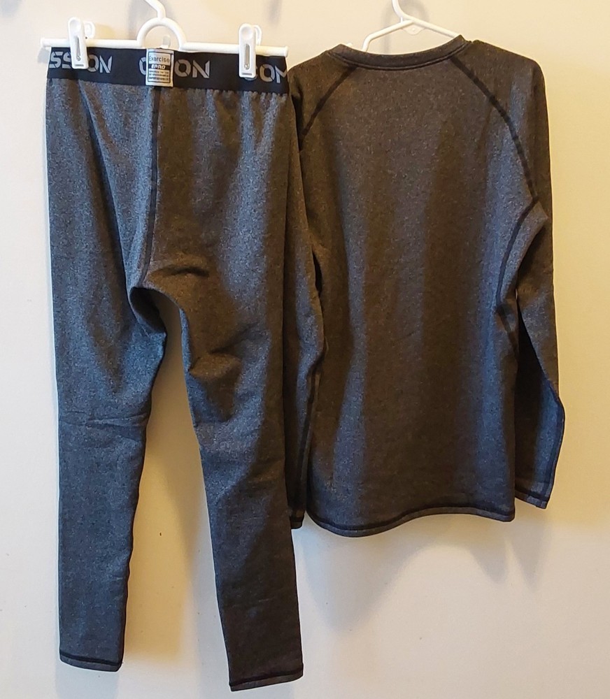 2 E Pro Compression Black & Gray Boy's Thermal Sets / Size L / NWOT