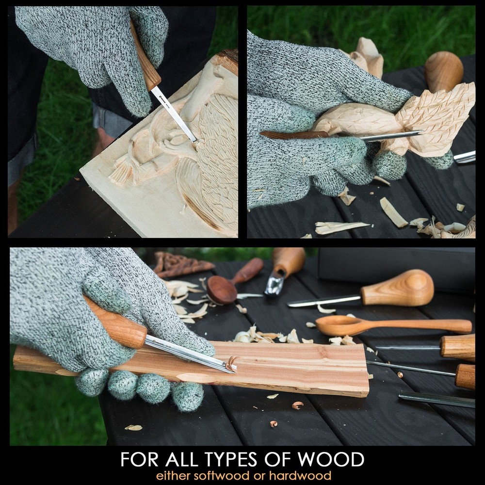 BeaverCraft Wood Carving Gouges Kit SC05 - Chisels Set with...