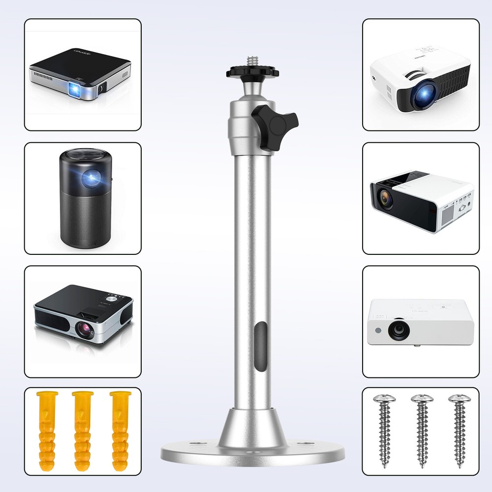 Adjustable Projector Stand - Aluminum Hanger for Wall & Ceiling LCD Installation