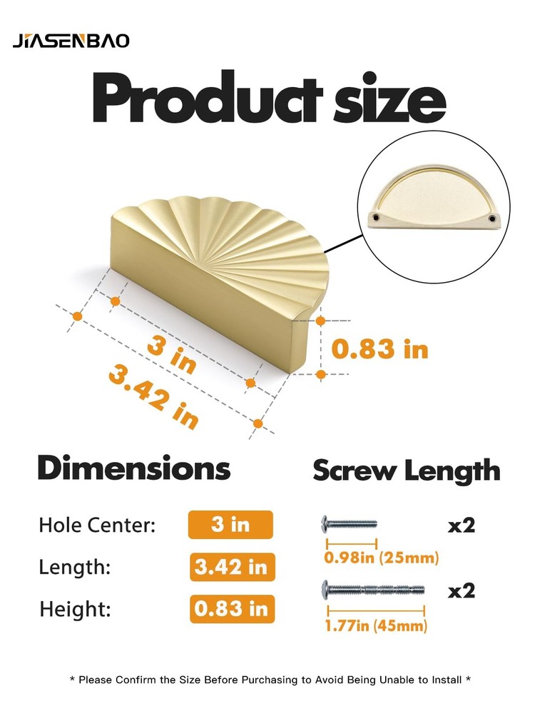 10 Pack Brushed Gold Cabinet Pulls 3" Hole Center Cup Flat Brass Drawer Pulls...