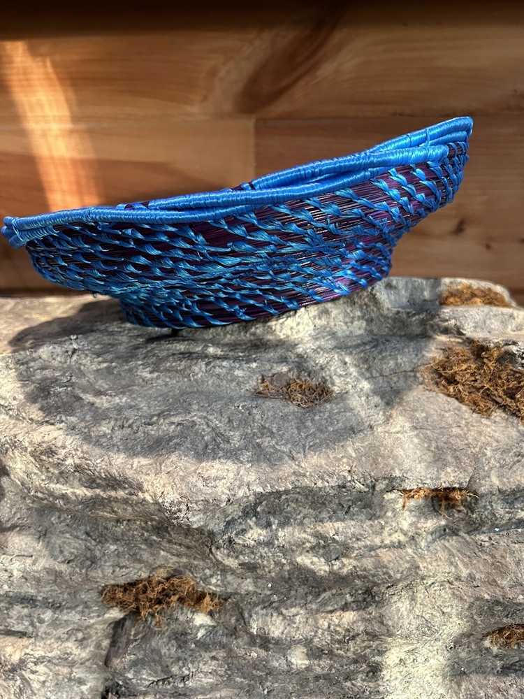 Stunning Blue Pine Needle Basket