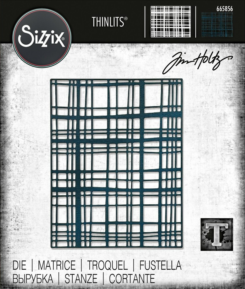 New Retired Sizzix Thinlits Simple Plaid #665856 Retail $24.99 by Tim Holtz