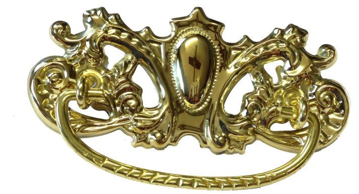 (12 Pack) 3" Tear Drop Shaped Center with Crown Bail Pull Solid Brass