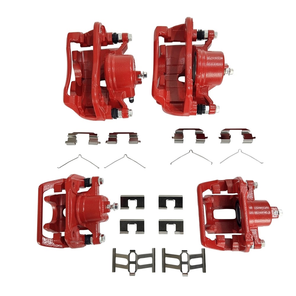 4Pcs Front & Rear Disc Brake Calipers w/Bracket Kit for 2003-2011 Honda Element