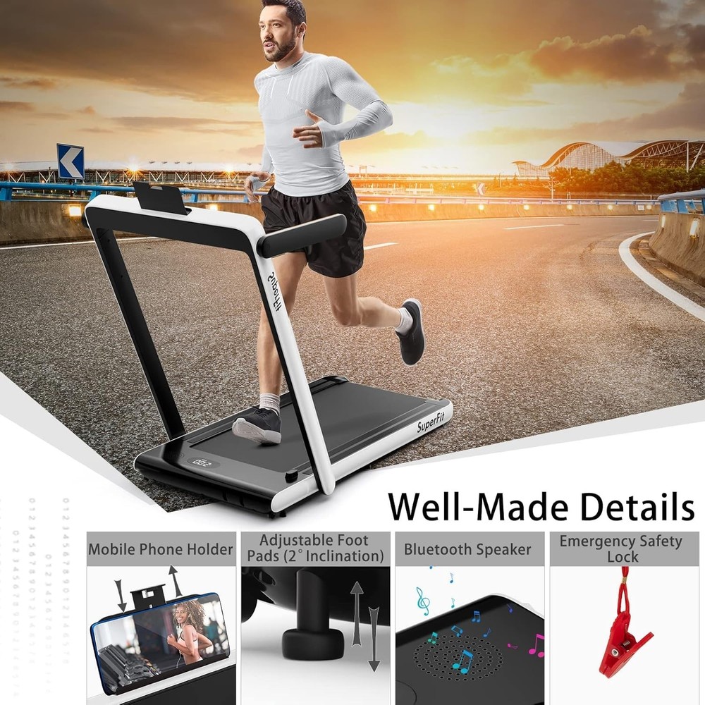 Compact 2-in-1 Under Desk Folding Treadmill with App Control for Home Office