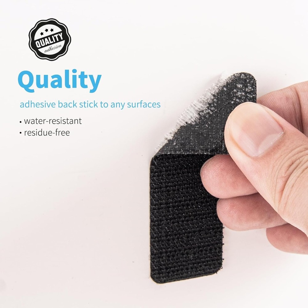 48 Sets Hook and Loop Tape Sticky Back,3 in. x 1 in. Double-Sided Command Adh...