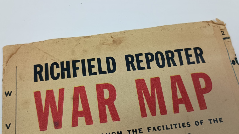 1939 Richfield Reporter War Map WWII