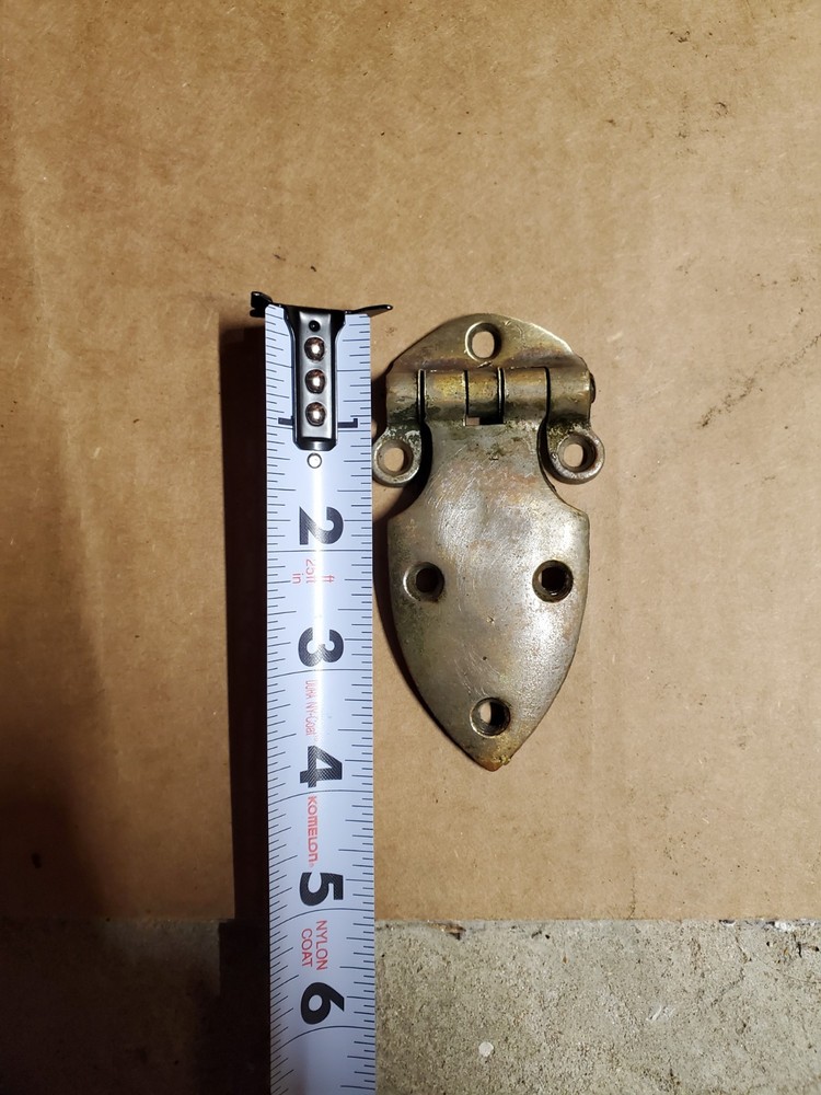 Antique Nickle Finished Brass Ice Box Hinge Offset