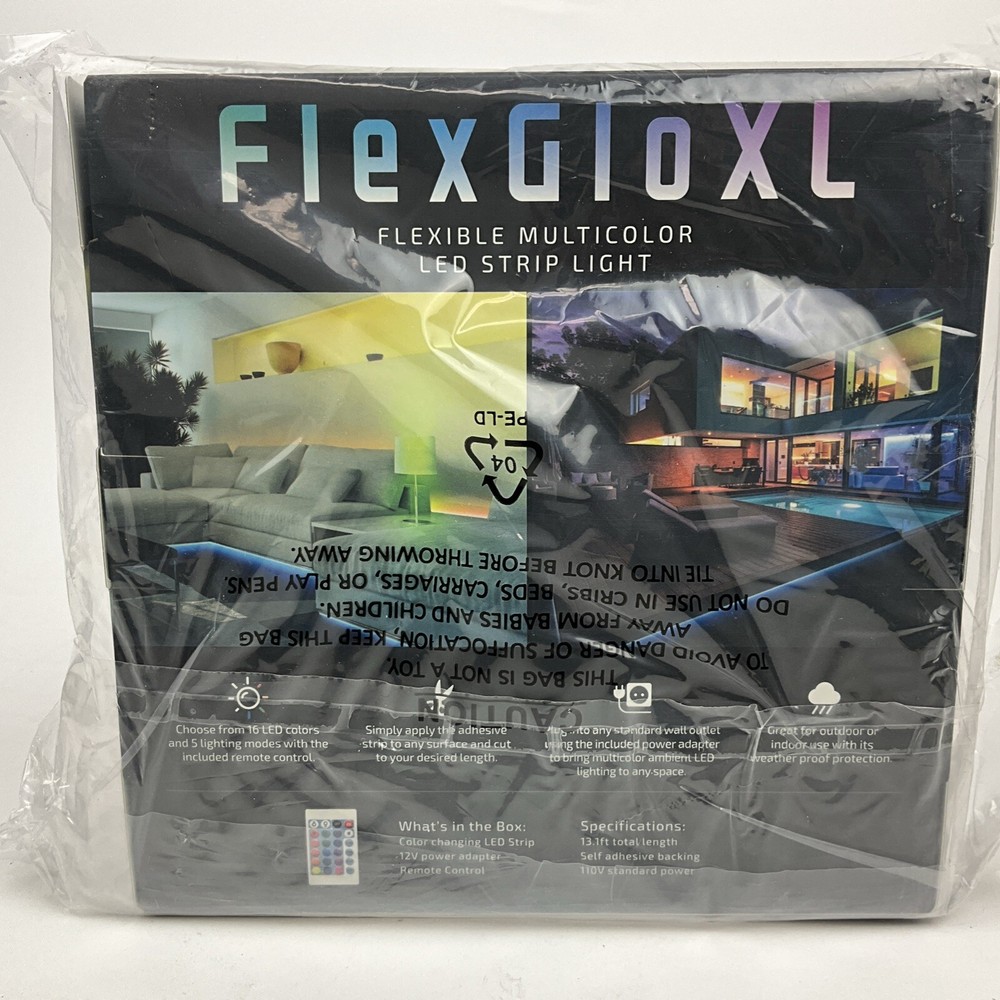 Merkury Innovations FlexGlo Flexible Multi-Colored LED Light Strips 13 Ft