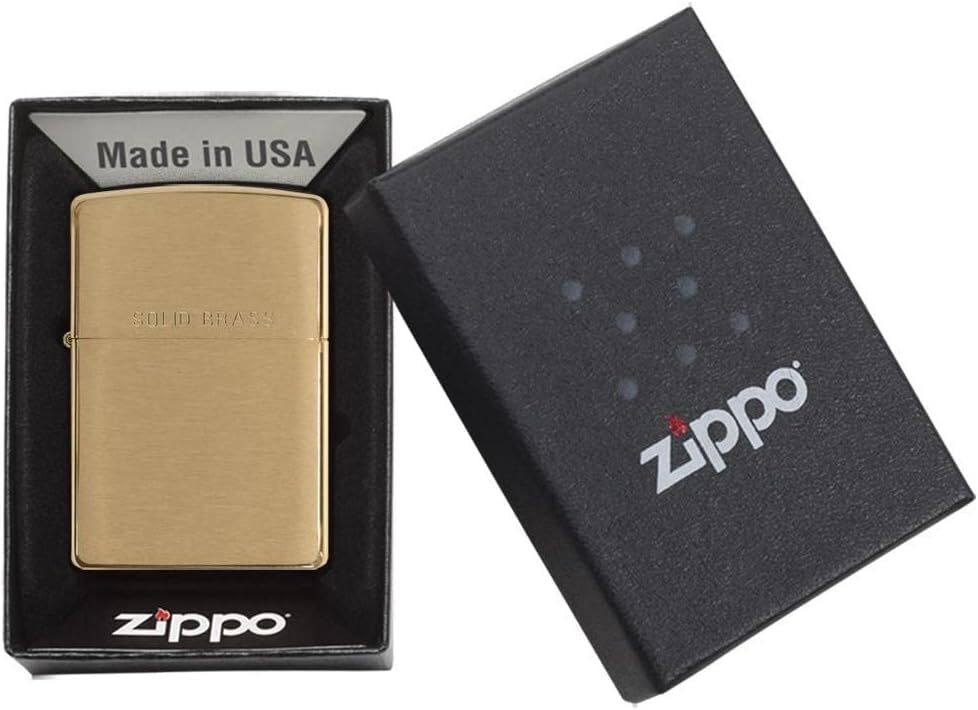 Zippo Lighter- Personalized Message on BrassZippo Lighter Solid Brush 204