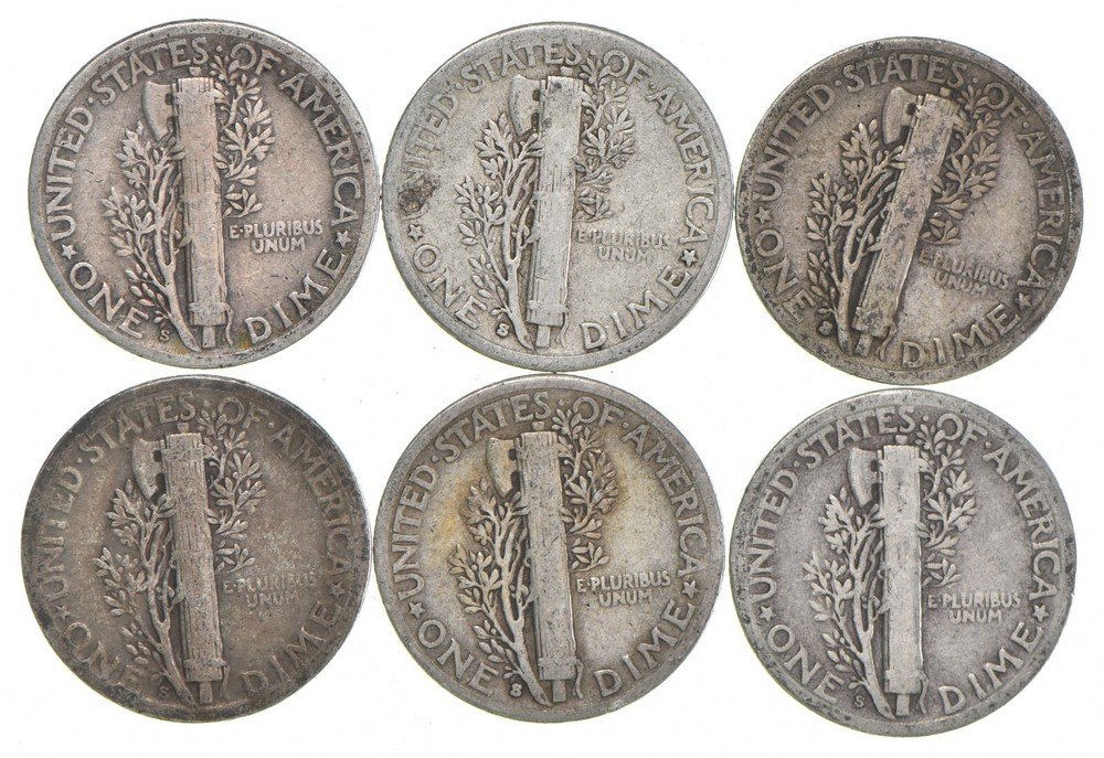VG+ 1928-S Mercury 90% Silver Dime