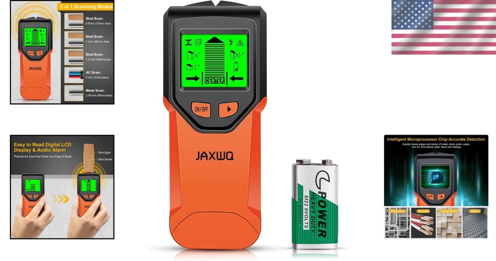 Stud Finder Wall Scanner - 5 in 1 Stud Finder Tool w/Microprocessor Chip and ...