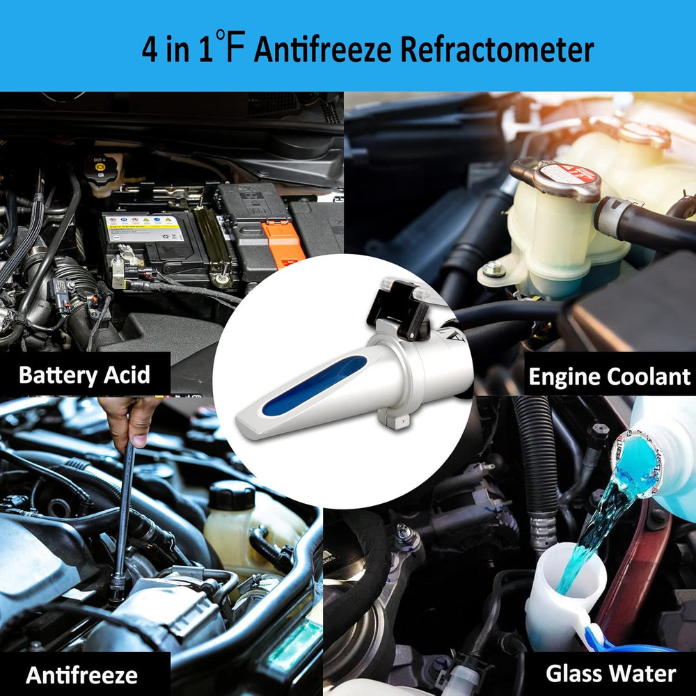 Antifreeze Refractometer in Fahrenheit 4 in 1 Antifreeze Tester Coolant Refracto
