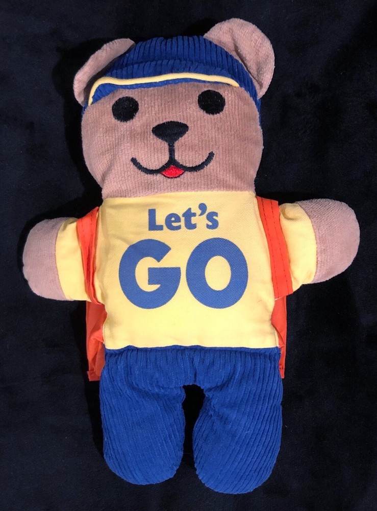 Johnson & and Johnson Backpack Bear Let’s Go Stuffed Plush Back Pack  Vintage