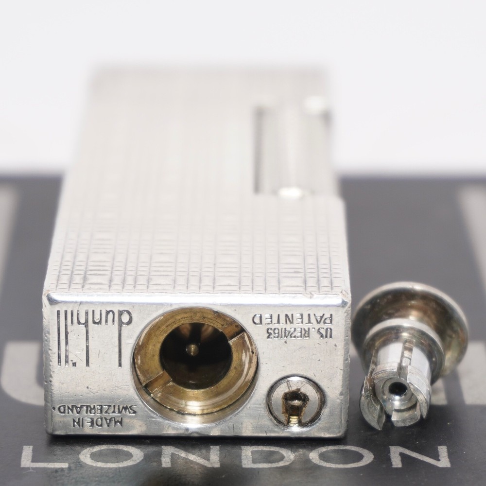 Dunhill Lighter Silver Tartan Pattern-Ultrasonically Cleaned_Working