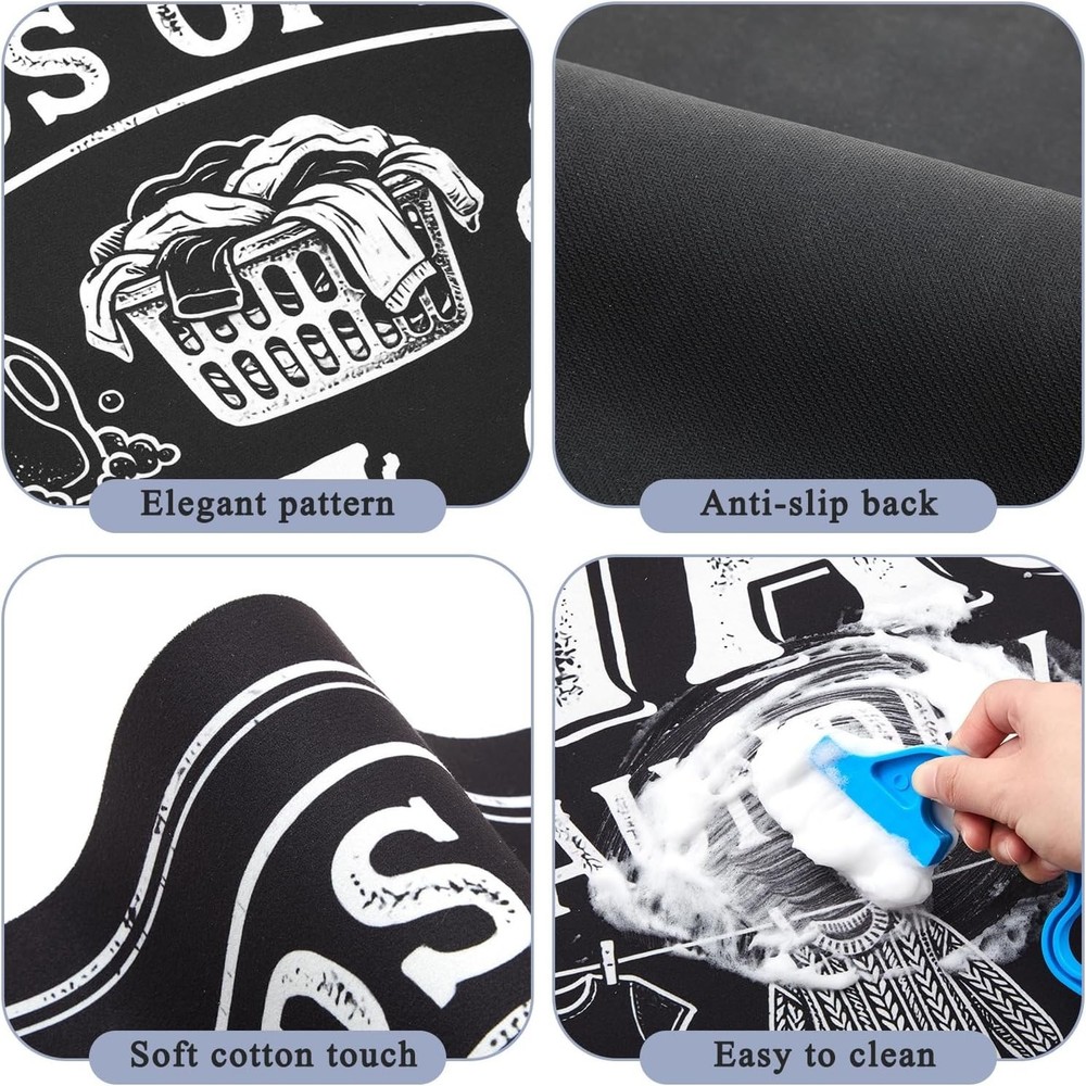 Blackboard Style Washer Dryer Protective Mats - Quick Drying & Foldable Design