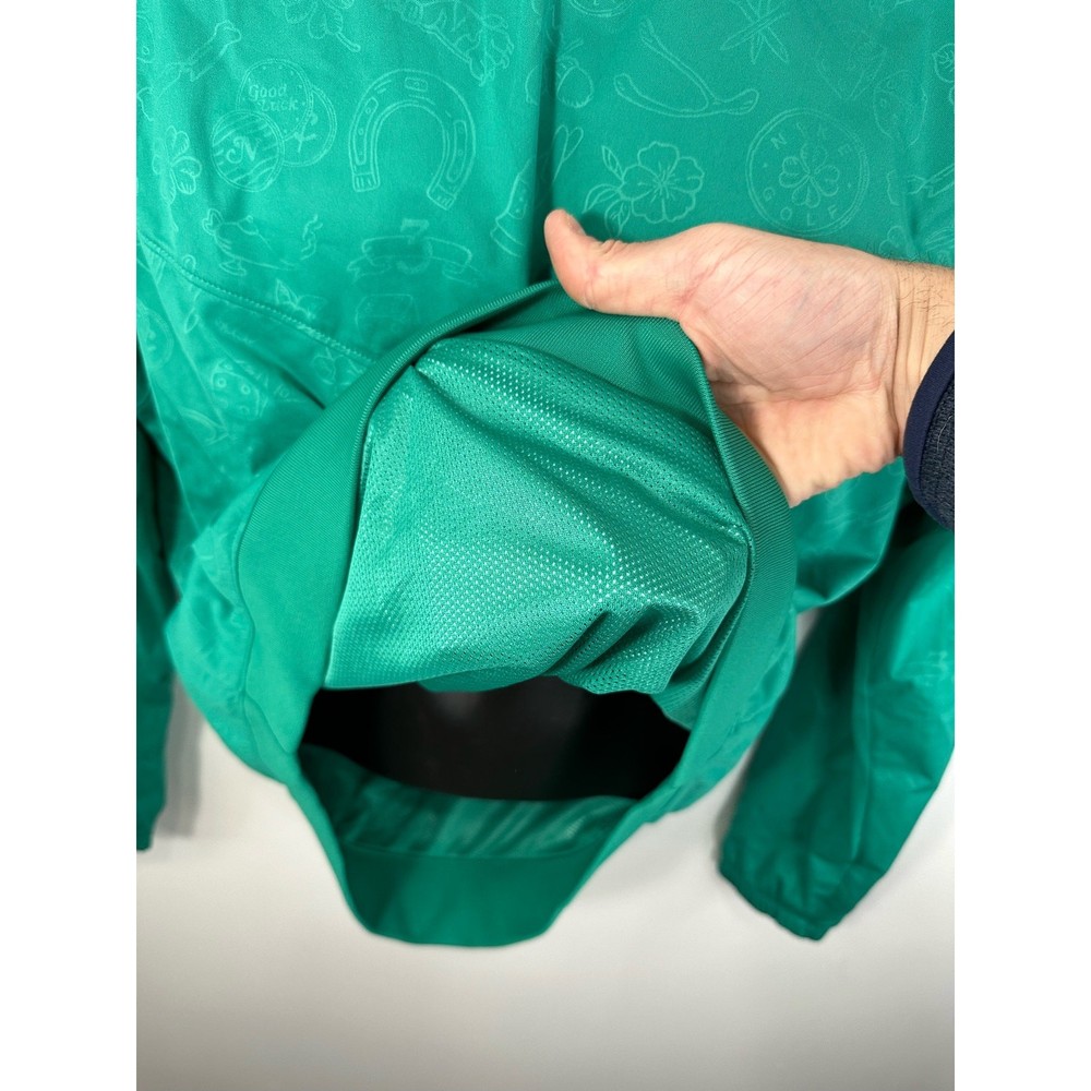 Nike Shield Golf Windbreaker Crew Embossed Pullover Size Medium Green