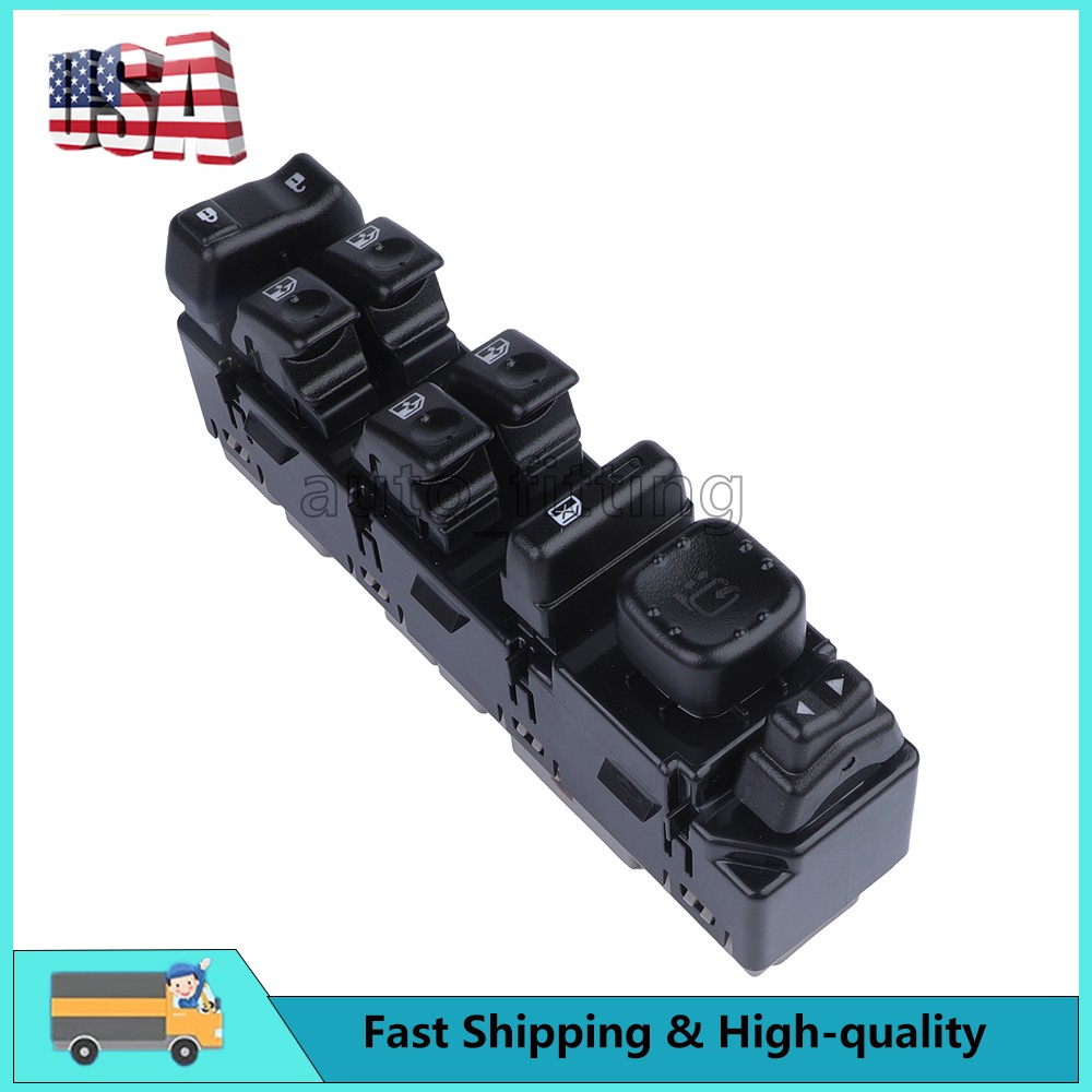 Power Window Switch Front Driver Left Side Black for Chevy Silverado 15883320