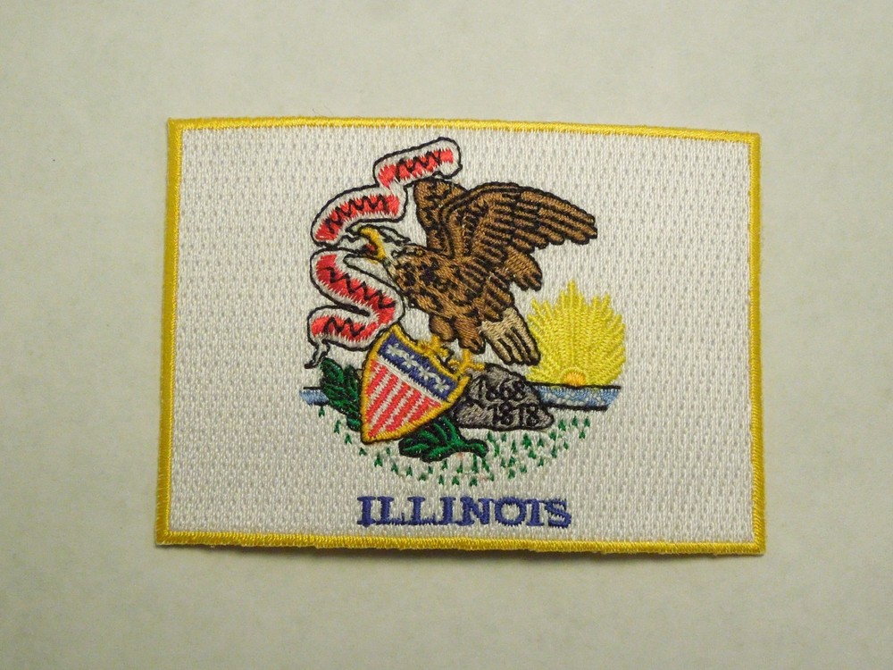 Illinois State Flag Seal Embroidered Iron On Patch
