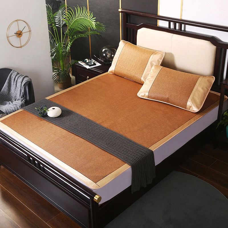 Summer Sleeping Mat For Bed Rattan Foldable Nature Bamboo Cool Bed Mat Pad