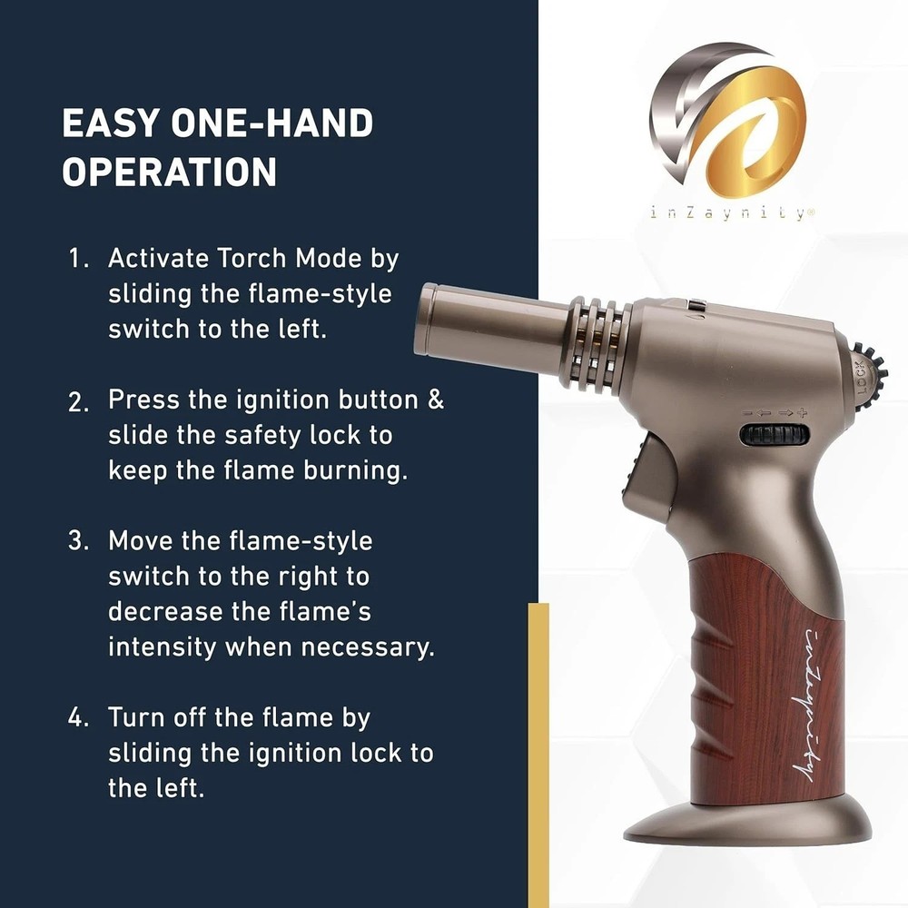 Dual Flame Butane Torch - Refillable Handheld