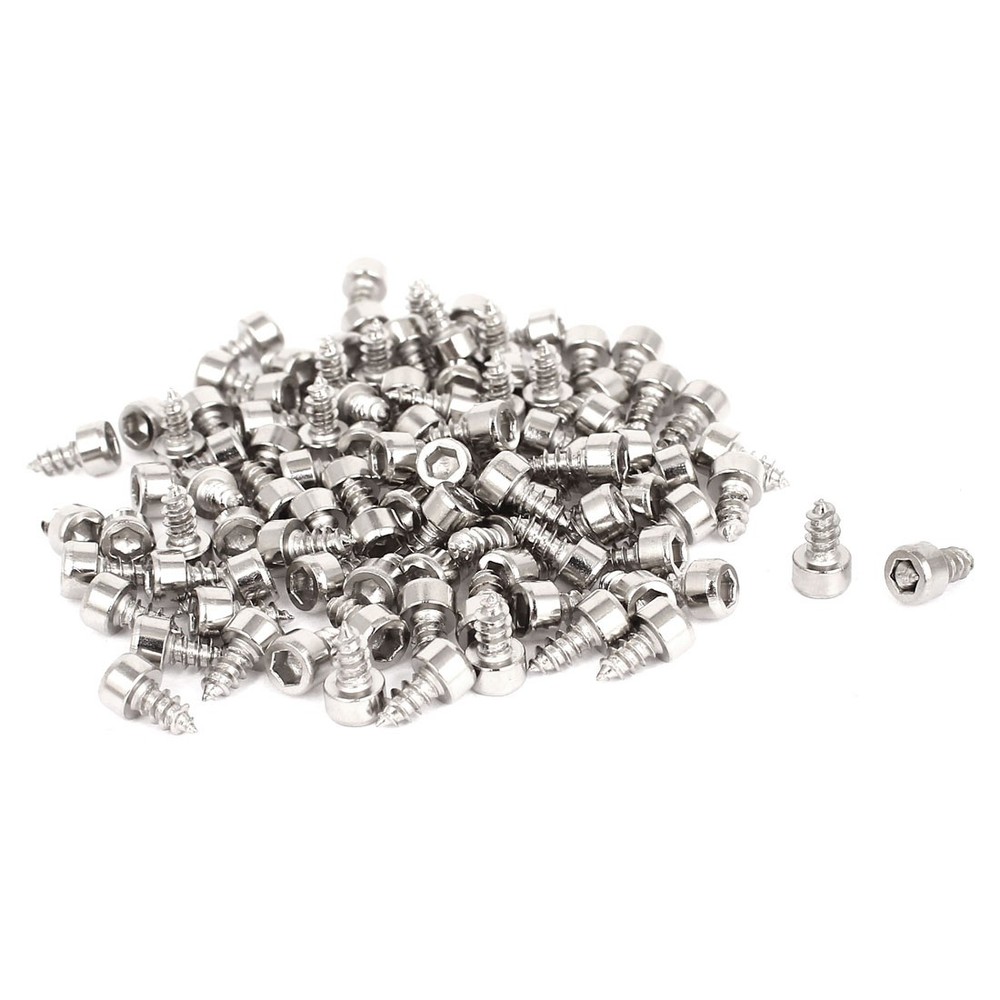 100pcs 1/8"x 1/4" Hexagonal Imprint Hex Head Self Tapping Screws
