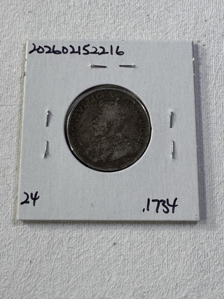 1916 Canada 25 Cents Silver Coin