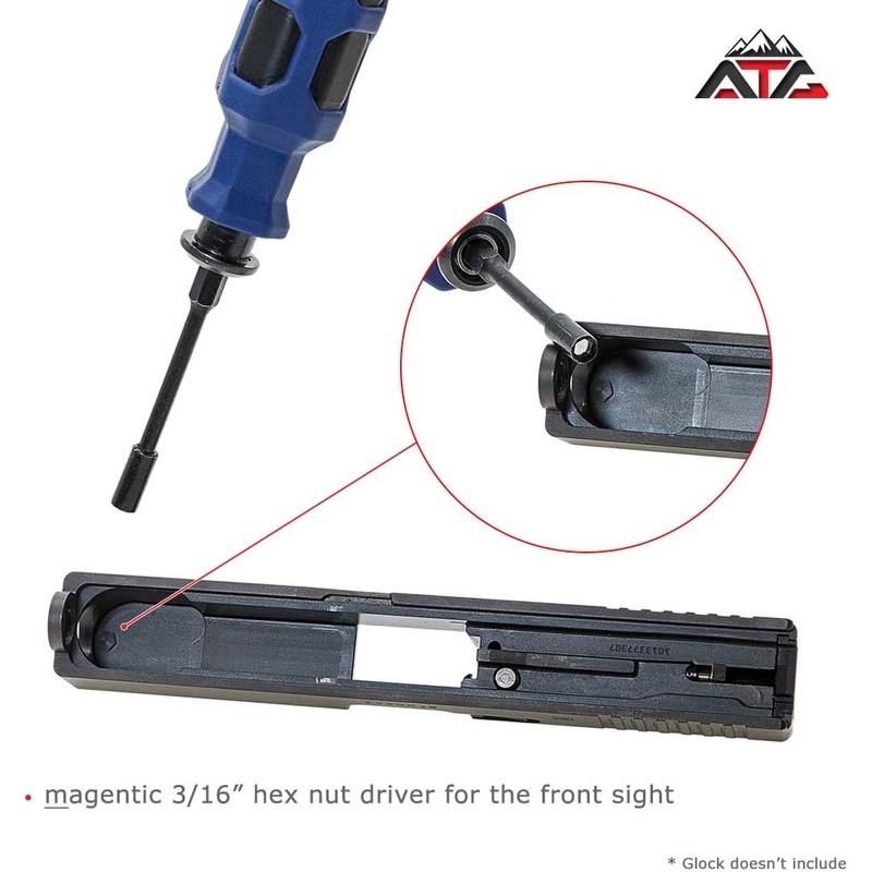 Glock Compatible Front Sight Tool W/ Disassembly Punch & Screwdriver Bits New