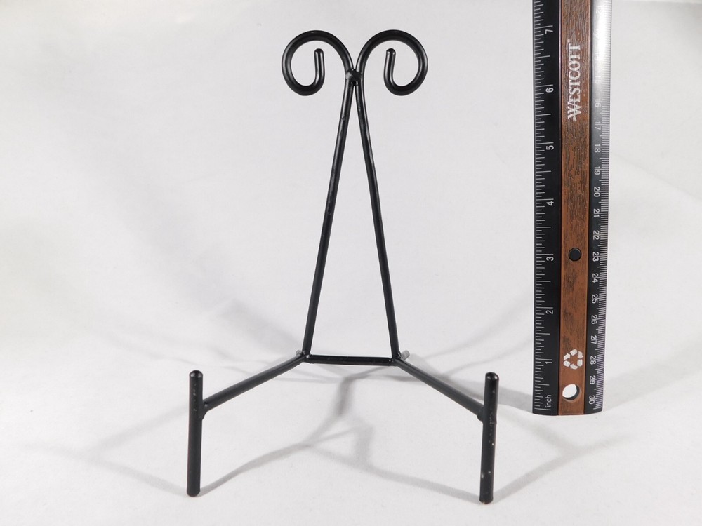 Easel Display Stand Scroll Design Black Metal Large Size