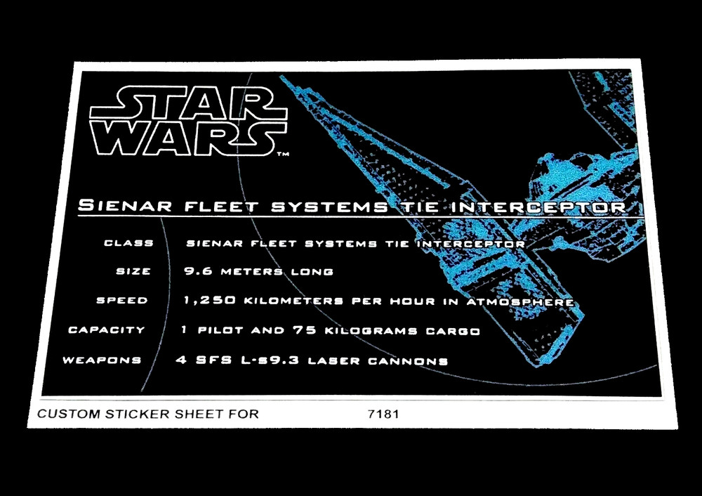 Custom Decal for 7181 Replacement Sticker 7181