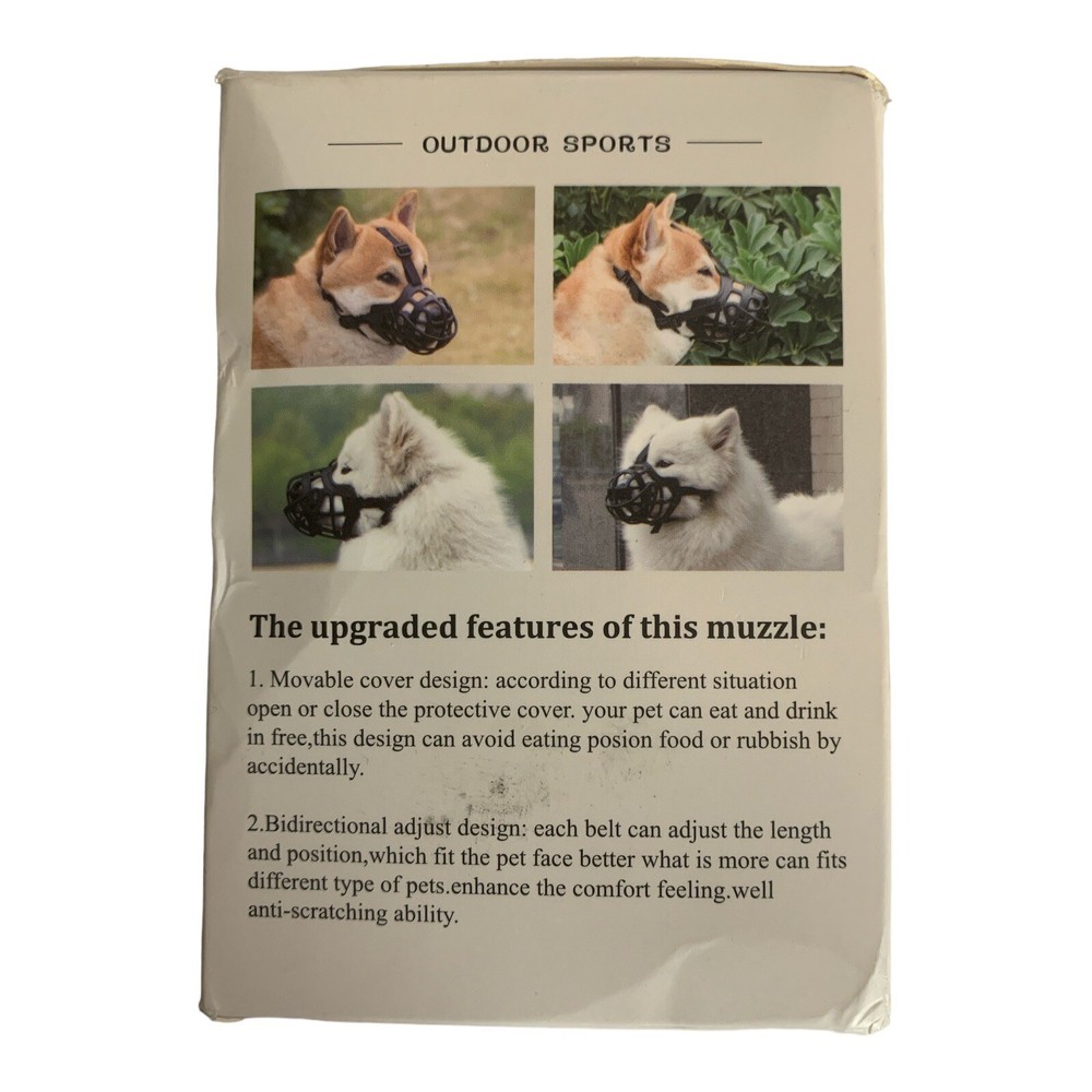 Pet Dog Muzzle Mouth Cover Size Large Black