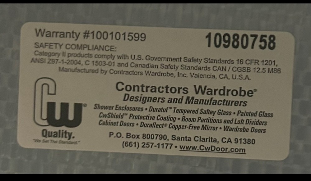 4 sliding mirror closet doors with hardware attached