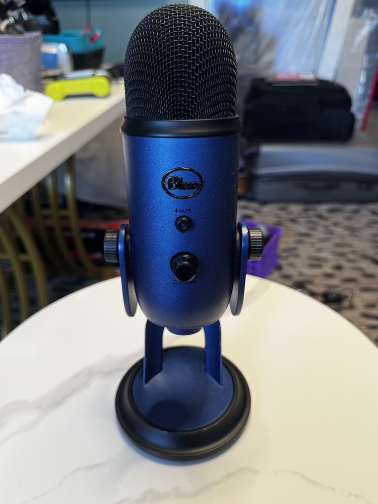 Blue Yeti Desktop Microphone Blue with Mute Button & Adjustable Stand/Mount