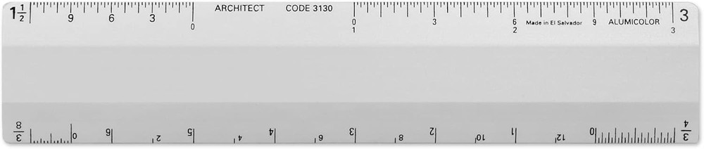 Architect 6 inch Ruler Scale w/ 4 Bevel for Drawing, Drafting & Engineering, ...