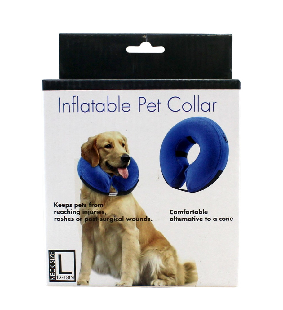 Comfortable & Adjustable Inflatable Pet Collar Alternative to Cone Shaped Large