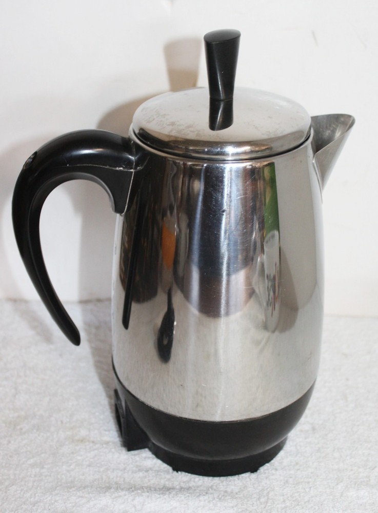 Vintage Farberware 8 Cup CFCP280 Coffee Perculator ~ Compete Working ~ READ