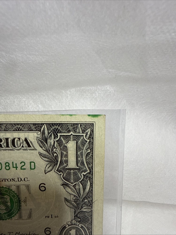 2017A $1 One Dollar Huge Green Ink Error