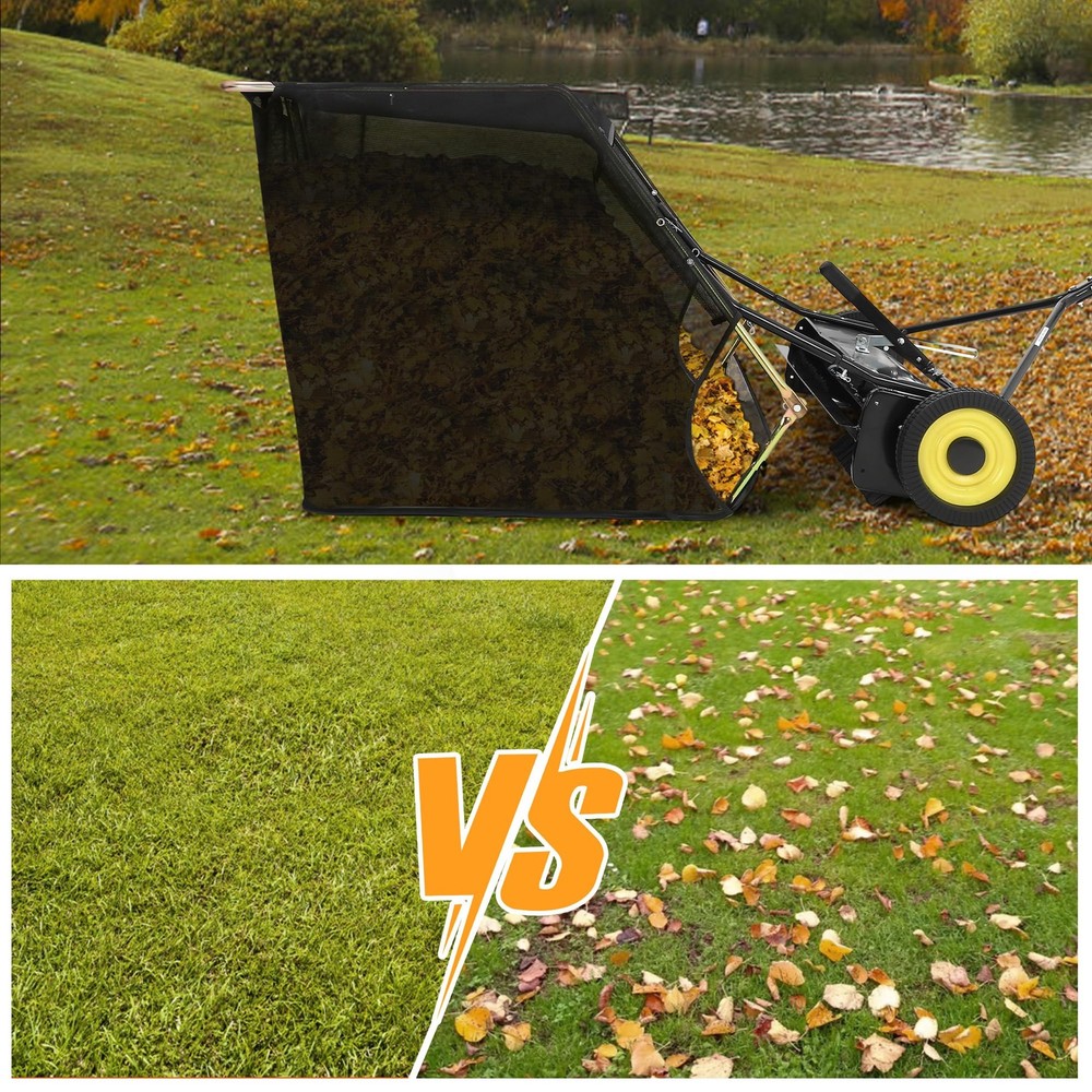 50" Lawn Sweeper Tow Behind,26Cu.Ft.Large Pull Behind Grass Sweeper,Adjustable