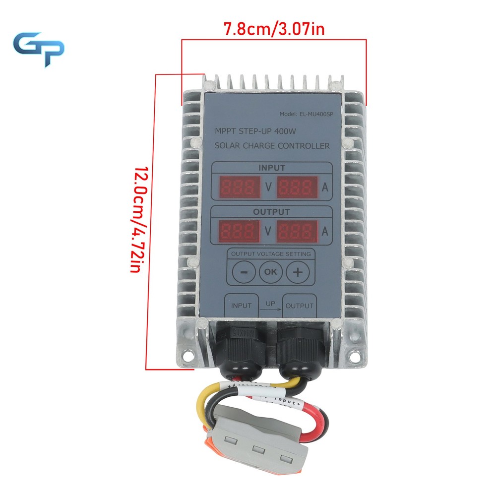 Waterproof MPPT Boost Controller 400W 24-85V Solar Panel LED Display Durable