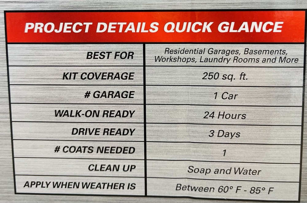 RUST-OLEUM 251966 EPOXY SHIELD TAN GARAGE FLOOR PAINT KIT 250 Sq Ft Coverage