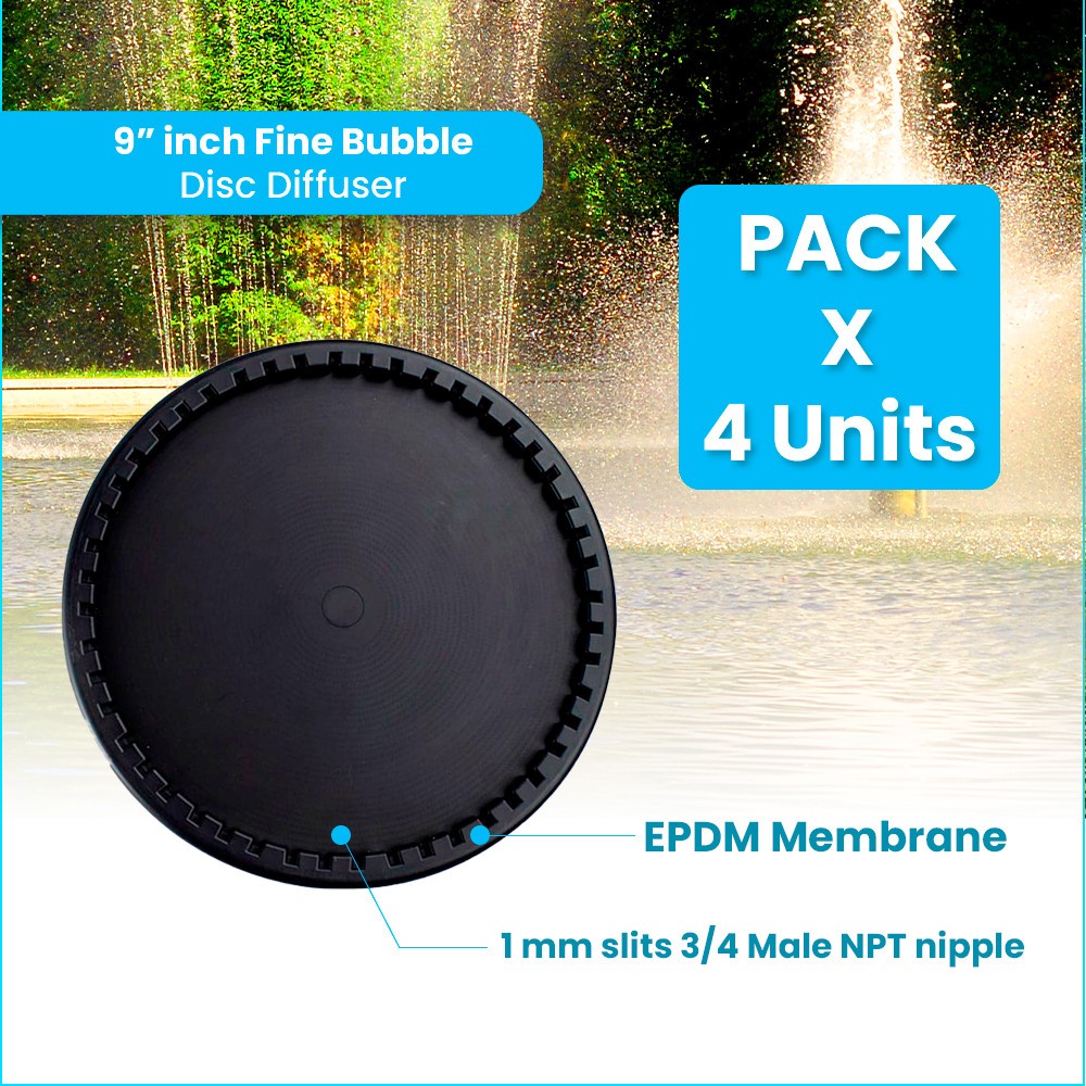 ECD270-E | 9 Inch EPDM Fine Bubble Disc Diffuser | SSI Original (4 Pack)