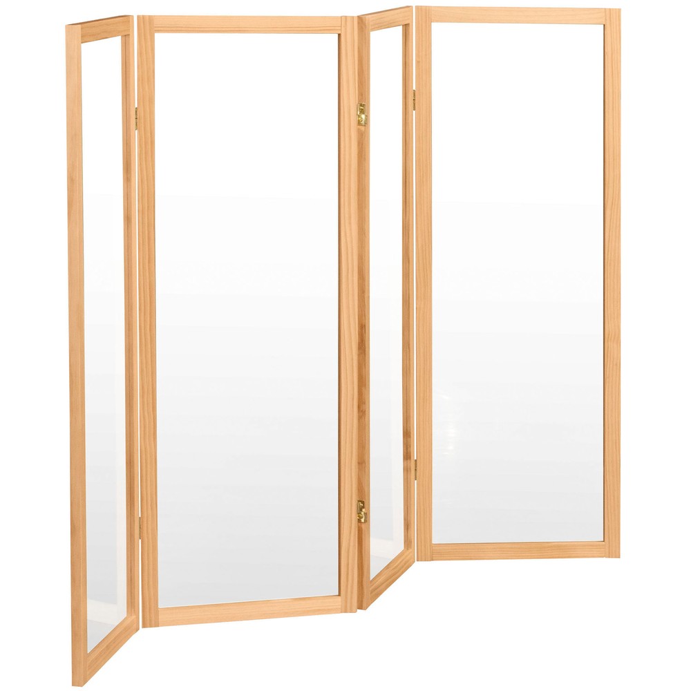 4 ft. Short Clear Plastic Partition Natural 4 Panel