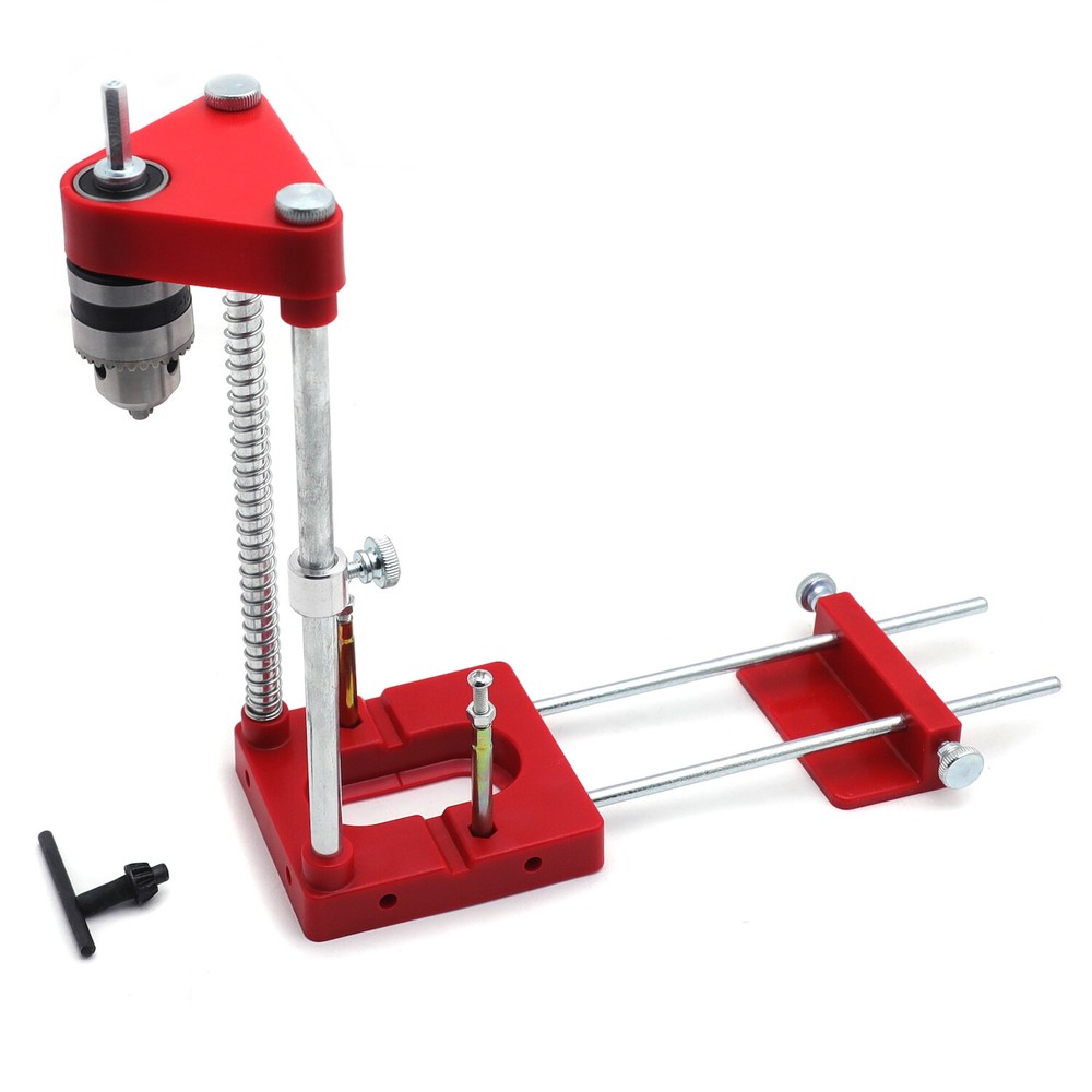 Red Woodworking Punch Locator Drill Guide Adjustable Hole Drilling Template Tool