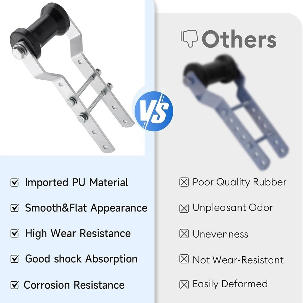Updated 5" Boat Trailer Rollers with Brackets Black Adjustable Keel Roller Ass.