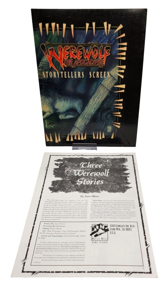 White Wolf AD&D WEREWOLF The Apocalypse - Storyteller's Screen
