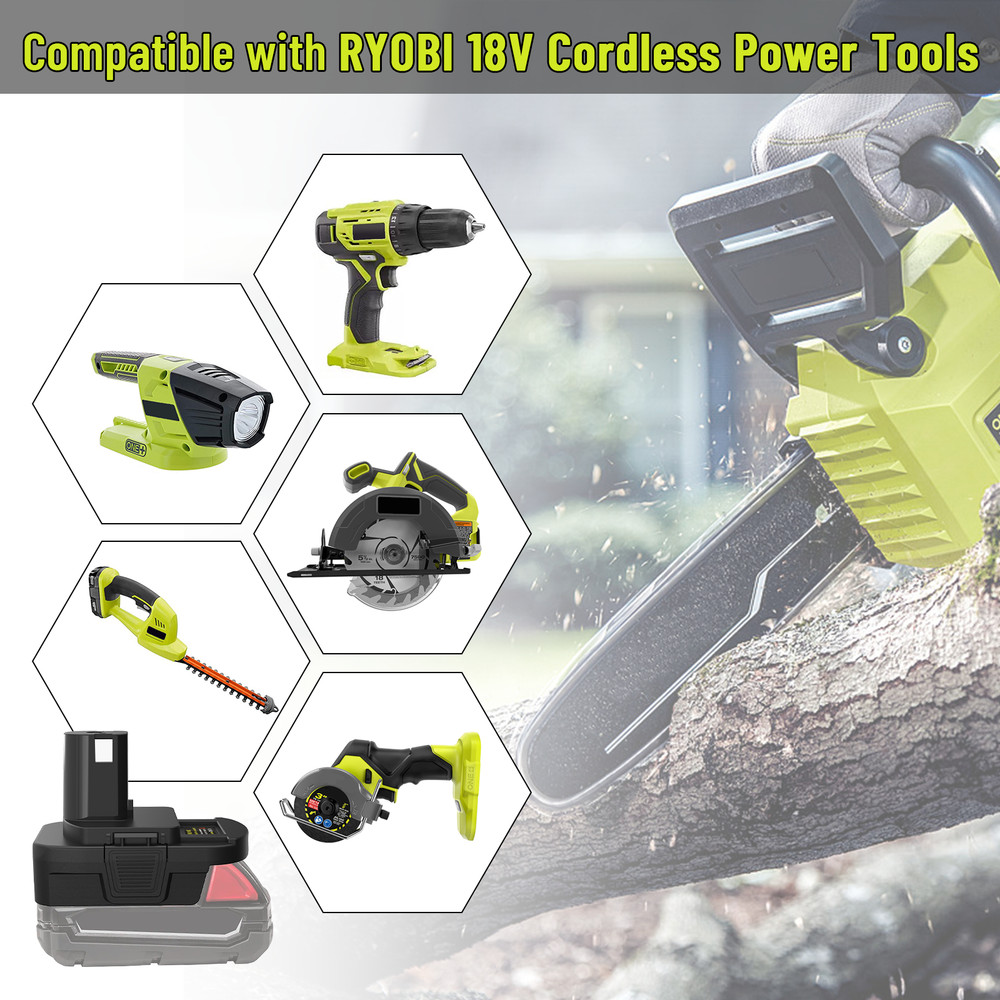 3pack,DM18RL Adapter Compatible with Ryobi 18V Tools Replacement for 18V Battery