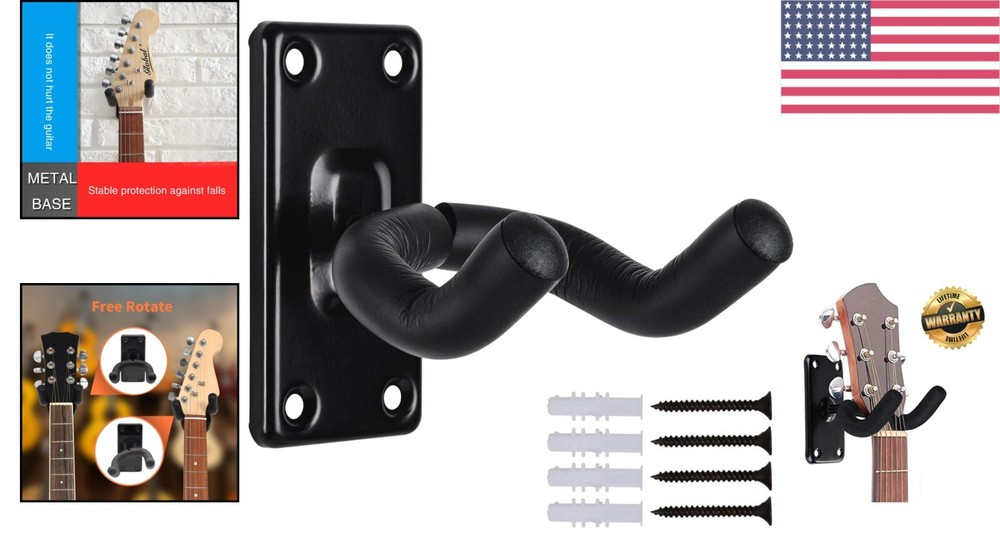 Multi-Compatibility Guitar Hanger Hook for Visually Showcasing Your Instruments
