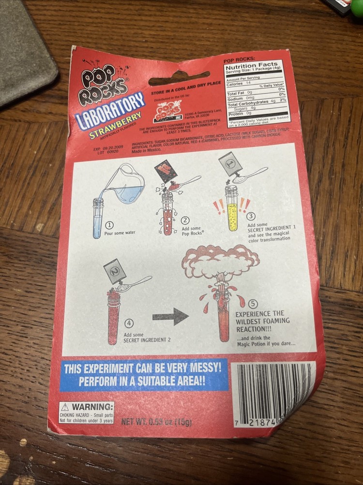 Pop Rocks Laboratory Strawberry Edible Science Experiment