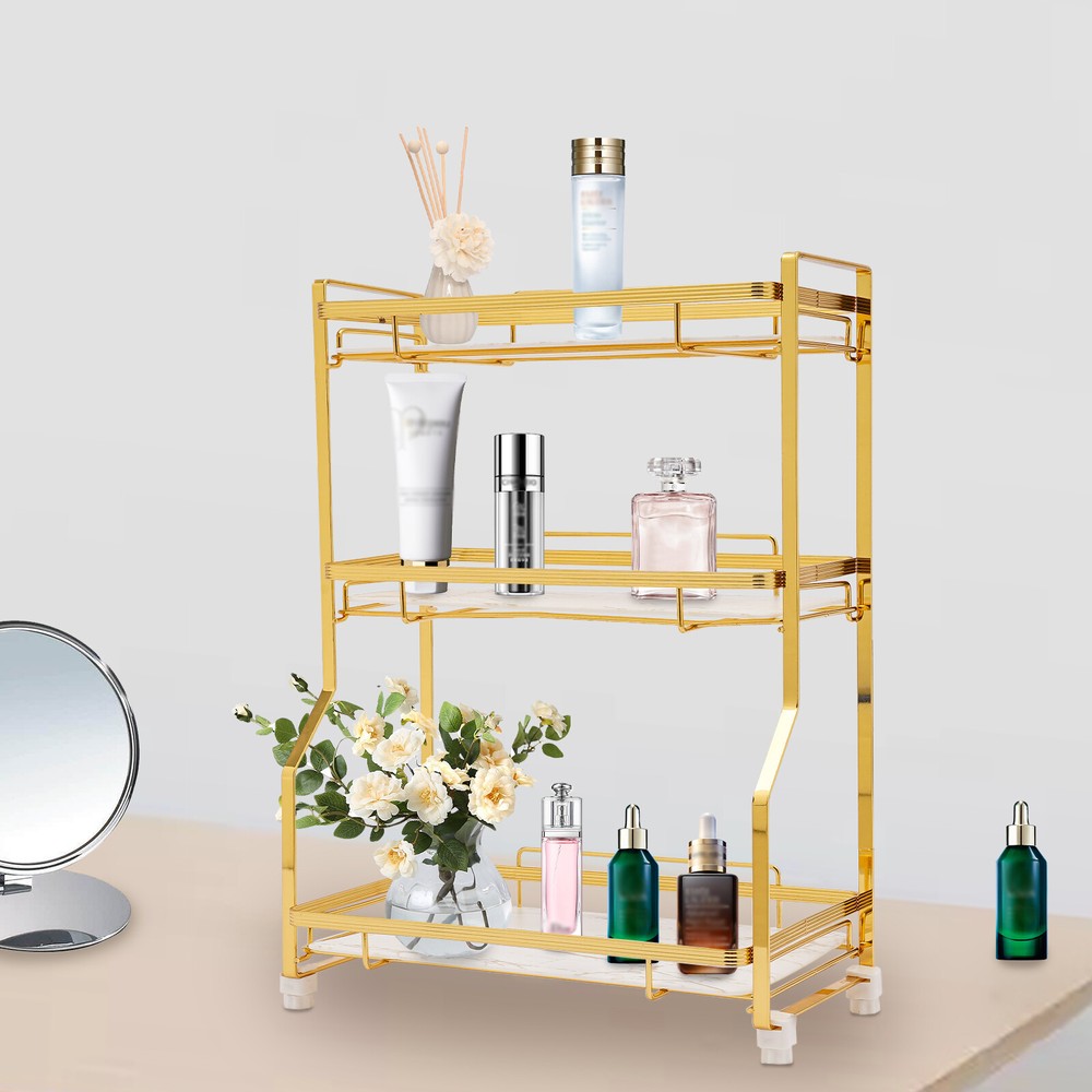 3 Tier Bathroom Countertop Organizer Gold Bathroom Vanity Counter Organizer