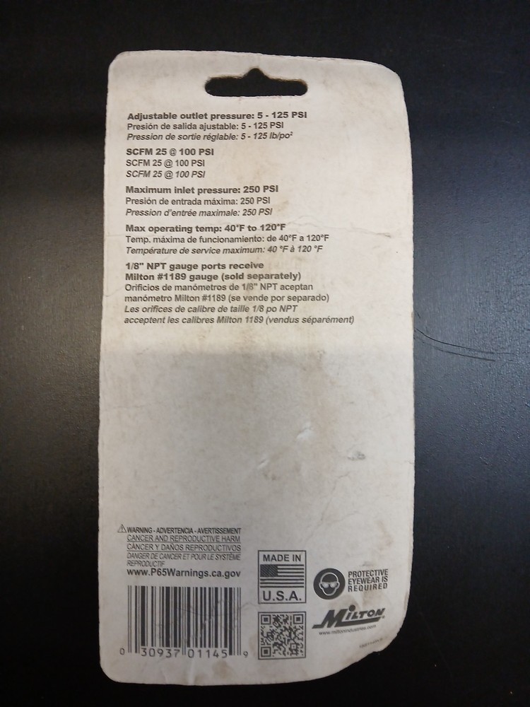 Milton S-1145 Mini Heavy Duty Regulator